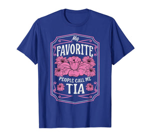 My Favorite People Call Me Tia Floral Christmas Gifts T-Shirt-2375107