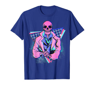 Spooky pink skeleton in a suit Steampunk design 4 Halloween T-Shirt