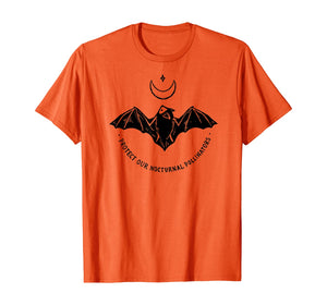 Protect Our Nocturnal Polalinators Bat with Moon Halloween T-Shirt