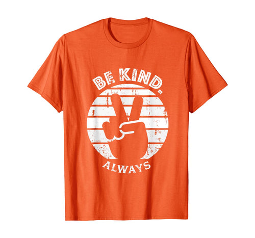 Vintage Hand Peace Sign Anti Bullying Gifts Unity Day Orange T-Shirt