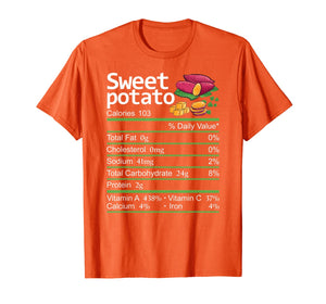 Sweet Potato Nutrition Facts Thanksgiving Costume Christmas T-Shirt