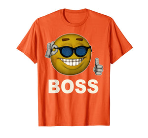 Smile Boss Face Emoji Sunglasses Emoticon Halloween Costume T-Shirt