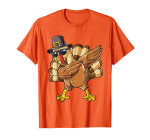 Thanksgiving Dabbing Turkey Shirt Boys Kids Men Pilgrim Day