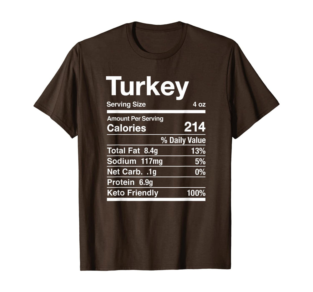 Turkey Keto Nutrition Facts Thanksgiving Matching T-Shirt