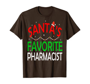 Santa's Favorite Pharmacist Funny Christmas Xmas Santa Hat T-Shirt