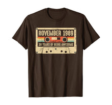 Load image into Gallery viewer, Vintage November 1989 30th birthday Gift Retro Cassette Tape T-Shirt
