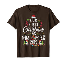 Load image into Gallery viewer, Matching Couple Wife Husband Our First Christmas as Mr &amp; Mrs T-Shirt

