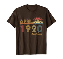Load image into Gallery viewer, Vintage April 1920 100 Year Old Bday Gifts 100th Birthday TShirt366420
