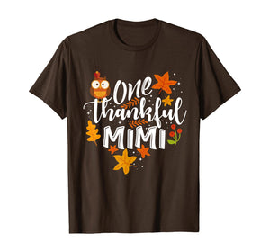 One Thankful Mimi Funny Fall Thanksgiving Autumn Womens Gift T-Shirt