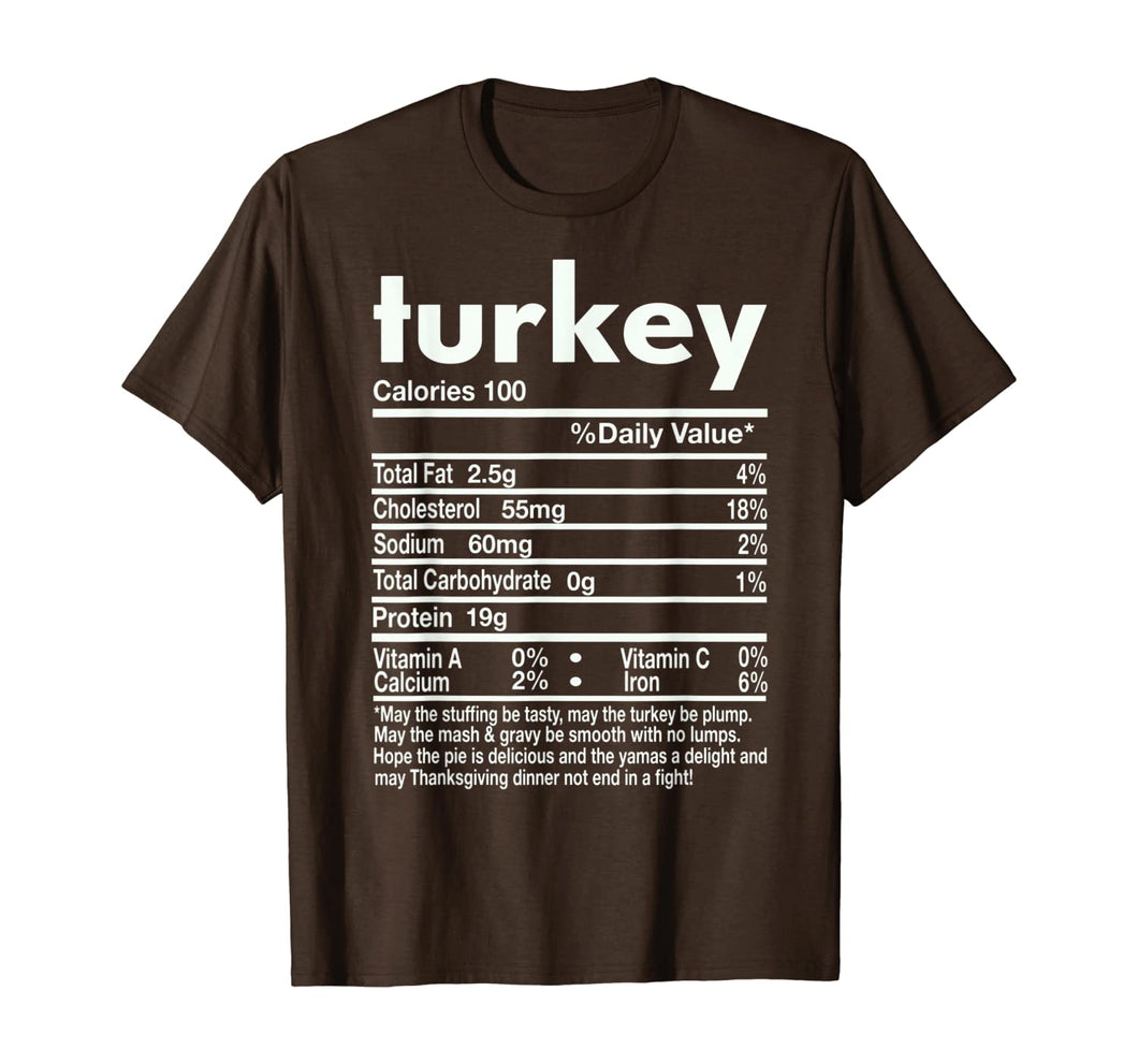 Thanksgiving Turkey Nutritional Facts Gift T-Shirt
