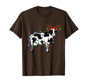 Funny shirts V-neck Tank top Hoodie sweatshirt usa uk au ca gifts for Funny Cow Christmas Tee Reindeer Christmas Lights Pajama T-Shirt 144381