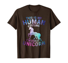 Load image into Gallery viewer, This Is My Human Costume I&#39;m Really Unicorn Funny Halloween T-Shirt
