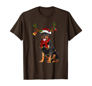 Funny shirts V-neck Tank top Hoodie sweatshirt usa uk au ca gifts for Santa Rottweiler reindeer Light Christmas gifts T-Shirt 389659