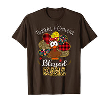 Load image into Gallery viewer, Thankful Grateful Blessed Nana Leopard Turkey Thanksgiving T-Shirt
