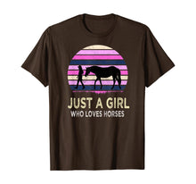 Load image into Gallery viewer, Funny shirts V-neck Tank top Hoodie sweatshirt usa uk au ca gifts for Just a Girl Who Loves Horses - Riding Retro sunset Gifts T-Shirt 669955
