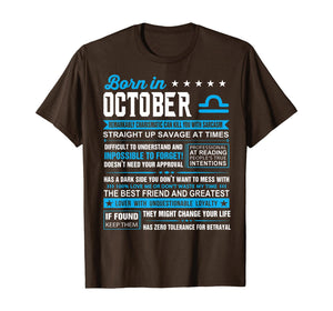 October Birthday Gifts - Born In October Libra T-Shirt T-Shirt