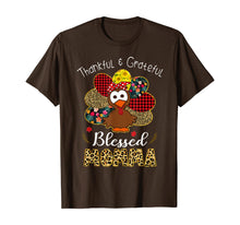Load image into Gallery viewer, Thankful Grateful Blessed Momma Leopard Turkey Thanksgiving T-Shirt
