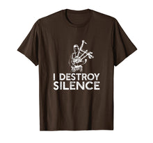 Load image into Gallery viewer, I Destroy Silence - Funny Bagpiper Musician T-Shirt
