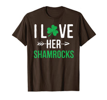 Load image into Gallery viewer, Funny shirts V-neck Tank top Hoodie sweatshirt usa uk au ca gifts for I Love Her Shamrocks T-Shirt St Patrick&#39;s Day Couples Gifts 2290754
