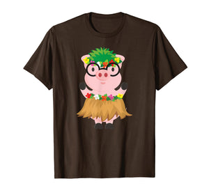 Funny shirts V-neck Tank top Hoodie sweatshirt usa uk au ca gifts for Hula Dancing Hawaiian Luau Piggy w/ Grass Skirt T-Shirt 3311679