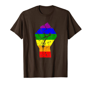 Funny shirts V-neck Tank top Hoodie sweatshirt usa uk au ca gifts for Resist Fist Rainbow Flag Gay Pride  T-Shirt 244719