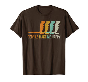 Funny shirts V-neck Tank top Hoodie sweatshirt usa uk au ca gifts for Vintage Retro Gerbils Make Me Happy Gerbil Lovers T-Shirt 2446930