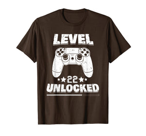 Funny shirts V-neck Tank top Hoodie sweatshirt usa uk au ca gifts for Level 22 Unlocked T-Shirt 22nd Video Gamer Birthday Gift 2729610