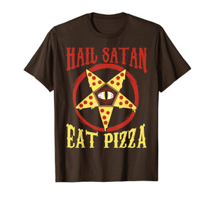 Funny shirts V-neck Tank top Hoodie sweatshirt usa uk au ca gifts for Hail Satan, Eat Pizza Funny Satanic Occult Pizza Tee 1969869
