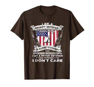Funny shirts V-neck Tank top Hoodie sweatshirt usa uk au ca gifts for I Am A Grumpy Veteran I'm Allergic To Stupidity T-Shirt 2095505