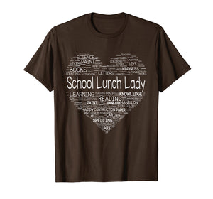 School Lunch Lady Teacher Back To School Shirt Heart
