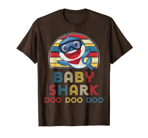 Retro Vintage Baby Sharks Tshirt gift for Kids Boys