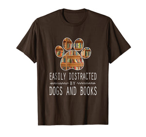 Funny shirts V-neck Tank top Hoodie sweatshirt usa uk au ca gifts for Easily Distracted By Dogs And Books T-Shirt 1786988