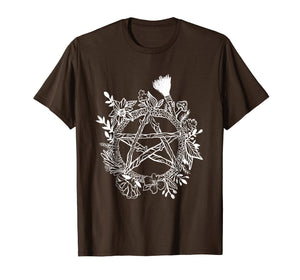 Pentacle Wreath Wiccan Witchy Pagan Goth Occult Tee