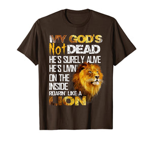 Funny shirts V-neck Tank top Hoodie sweatshirt usa uk au ca gifts for My God's Not Dead Lion Christian Christ Cross Faith T-Shirt 1019269