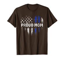 Load image into Gallery viewer, Thin Blue Line Heart Proud Mom Police Officer Cop T-Shirt
