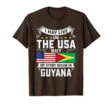 Load image into Gallery viewer, Live In USA But Heart Guyana Patriot Guyanese Tee Shirt
