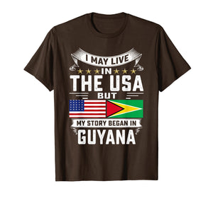 Live In USA But Heart Guyana Patriot Guyanese Tee Shirt