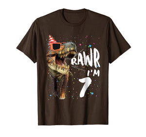 Rawr I'm 7 yrs old 7th Birthday T-Rex Dinosaur 2012 T-Shirt