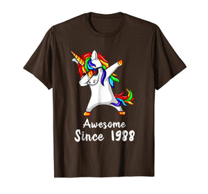 Funny shirts V-neck Tank top Hoodie sweatshirt usa uk au ca gifts for 30 Years Old 30th Birthday Unicorn Dabbing Shirt 1988 Gift 1497197
