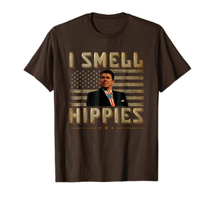 Funny shirts V-neck Tank top Hoodie sweatshirt usa uk au ca gifts for I Smell Hippies - Retro Ronald Reagan T-Shirt 2461454