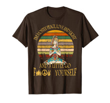 Load image into Gallery viewer, Yoga Tattoo Women T-Shirt I'm Mostly Peace Love And Light T-Shirt
