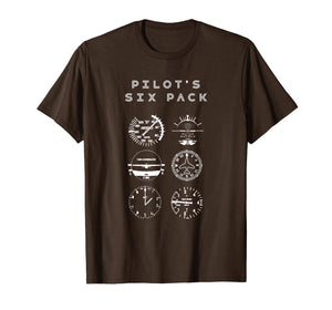 Pilot's Six Pack Funny Flying Gift T-Shirt