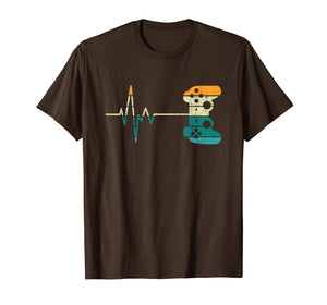 Video Game Lover Gifts Funny Vintage Retro Gamer Heartbeat T-Shirt-857289