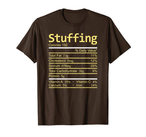 Stuffing Nutrition Facts Thanksgiving Costume Christmas T-Shirt
