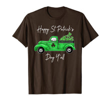 Load image into Gallery viewer, Green Truck With Shamrocks Happy St Patrick's Day Y'all T-Shirt-187875
