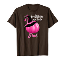 Load image into Gallery viewer, October Wear Pink Halloween Witch Pumpkin Breast Cancer T-Shirt
