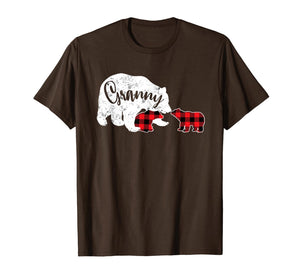 Funny shirts V-neck Tank top Hoodie sweatshirt usa uk au ca gifts for Red Plaid Granny Bear Two Cubs Matching Buffalo Pajama Xmas T-Shirt 1361937