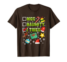 Load image into Gallery viewer, Nice Naughty I Tried Funny Christmas T-Shirt
