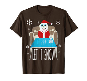 Let It Snow Santa Cocaine Adult Humor Xmas Funny Gag Gifts T-Shirt-1769818