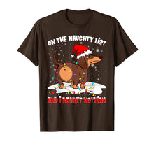 Load image into Gallery viewer, Funny shirts V-neck Tank top Hoodie sweatshirt usa uk au ca gifts for On The Naughty List I Regret Nothing Dachshund Xmas Gift T-Shirt 321686
